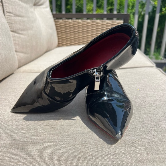 Black Patent Pointed Toe Booties - Picture 14 of 16